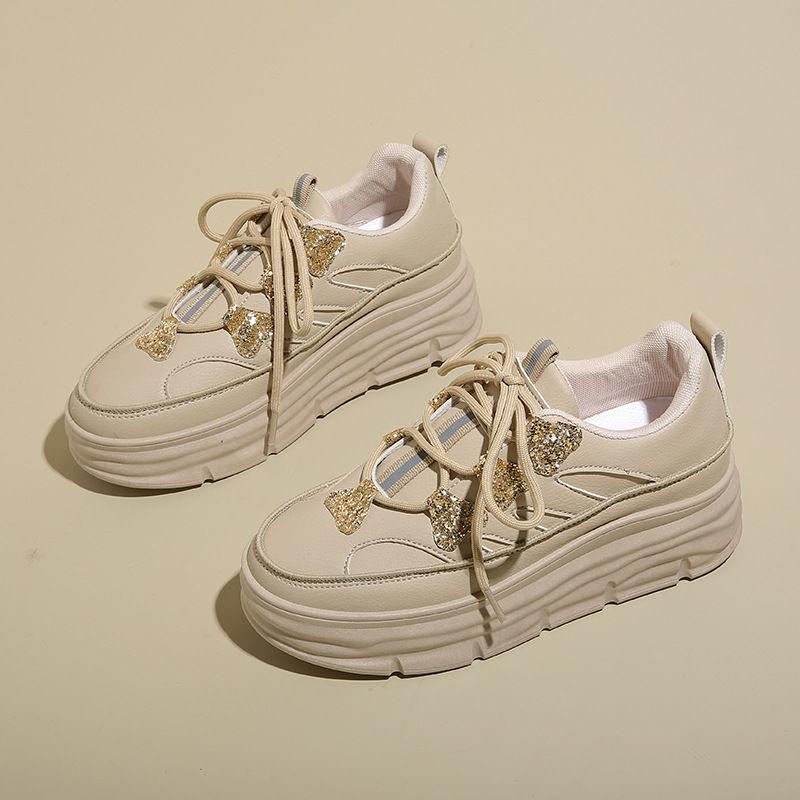 

Fashion Spring Autumn Fashion Sequins High on Platform Shoes for Women 2025 Comfortable and Elegant Daily Routine Casual Woman Footwear 35