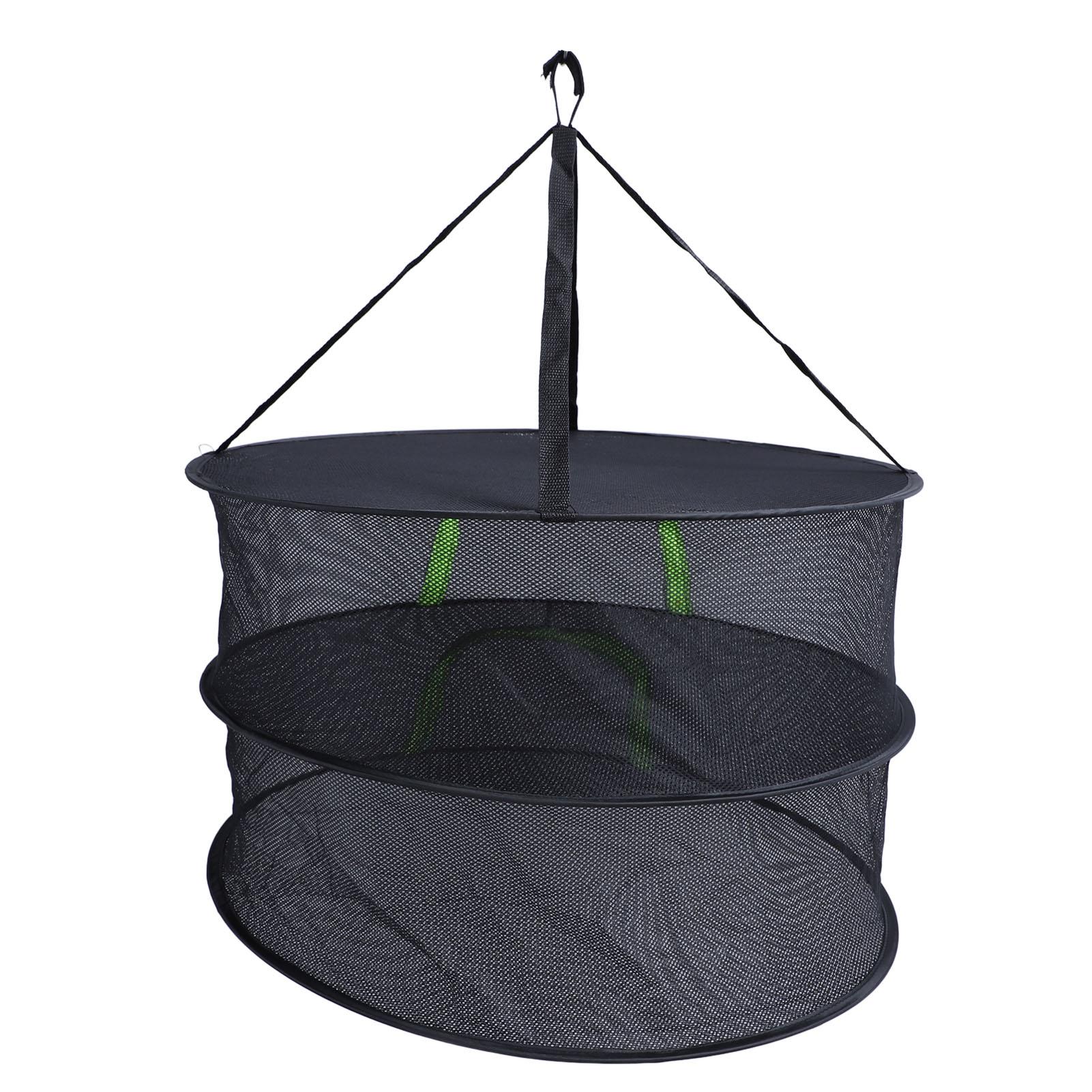 Mesh Zippered Herb Drying Rack Outdoor Breathable Hanging Dryer Dry Net Fluorescent Green