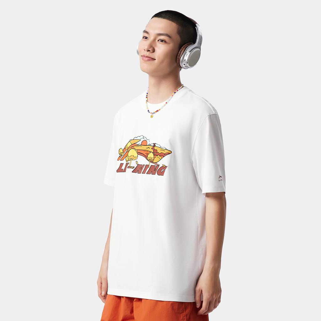 Li Ning Sports Life Collection T Shirt Men's Standard White Autumn AHSV369-5