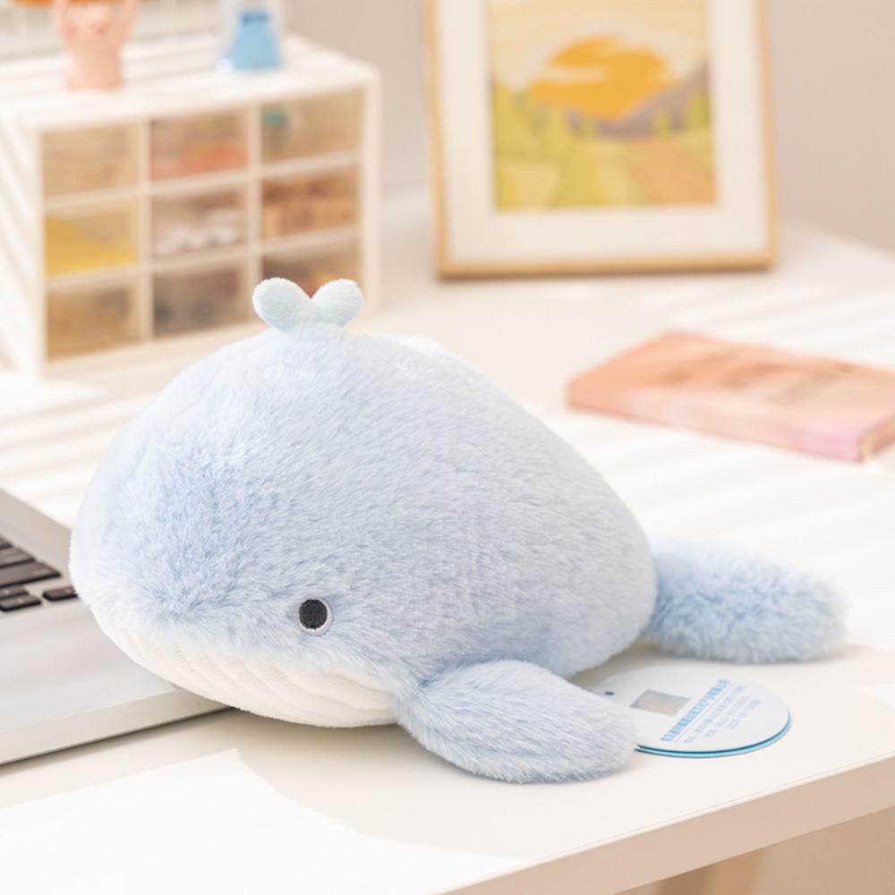 Simulation Sea Stuffed Plush Doll Fluffy Whale Plush Toy Animals Shark Toys  Kids Toy небесно-голубой