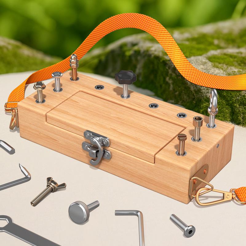 Montessori Wooden Screw & Nut Toolbox for Toddlers - Educational Toy for Early Learning