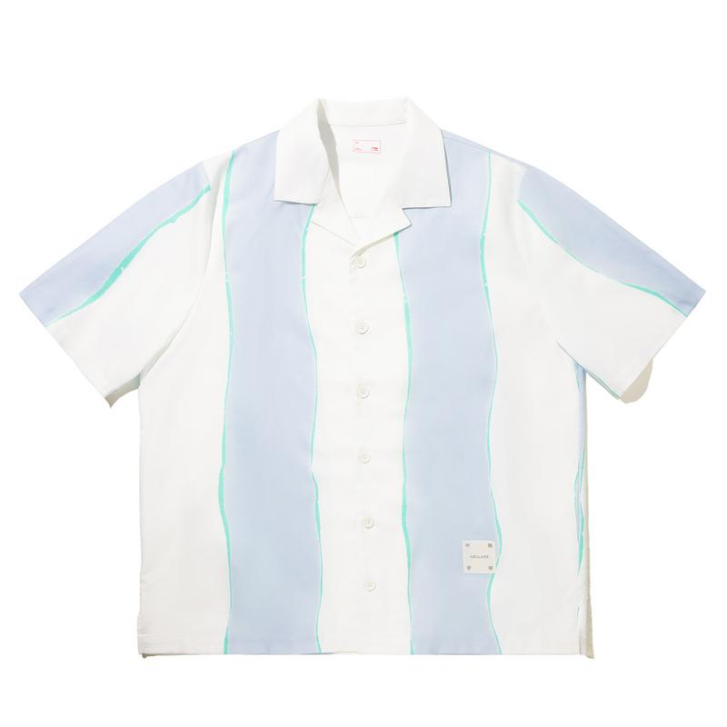 Li Ning X Insulaire Breathable Versatile Color-Block Casual Short Sleeve Shirt Men shirts ASHV267-1