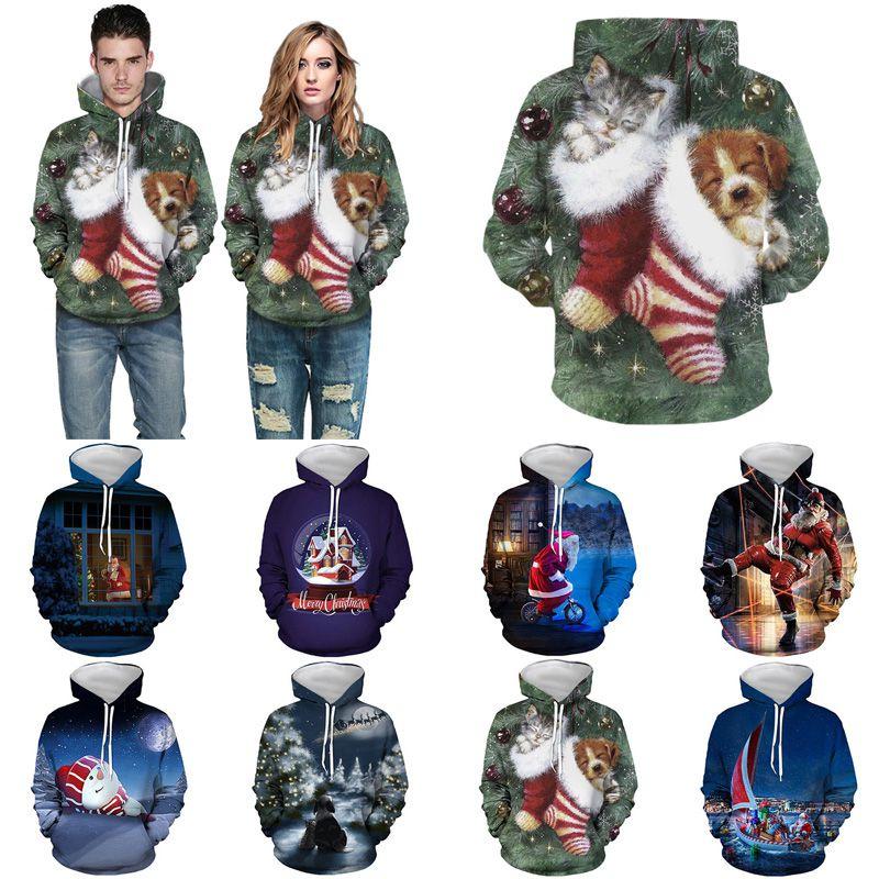 Cozy Soft Mens Womens Christmas 3d Ugly Hoodie Sweater Pullover For Xmas Parties