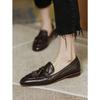 Retro British Style Square Head Women's Loafers Shoes 2024 Summer New Style Tassel Comfortable Single Shoes Women Brown Shoes
