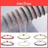 Gold Crystal Silver Bracelet Bangle Women Wedding Party Jewelry Adjustable Gift