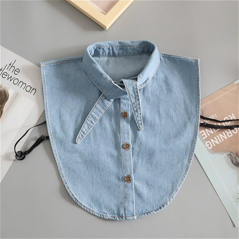 

Передний галстук Ложный воротник рубашка Съемная джинсовая блузка свитер Съемный воротник рубашки Ложный воротник Лацкан Женский топ воротники Декор