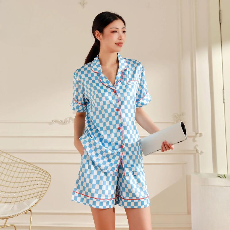 Pajamas, Women's Cartoon Printed Suit, Short Sleeved Shorts, High-end Home Clothes, Worn for External Wear