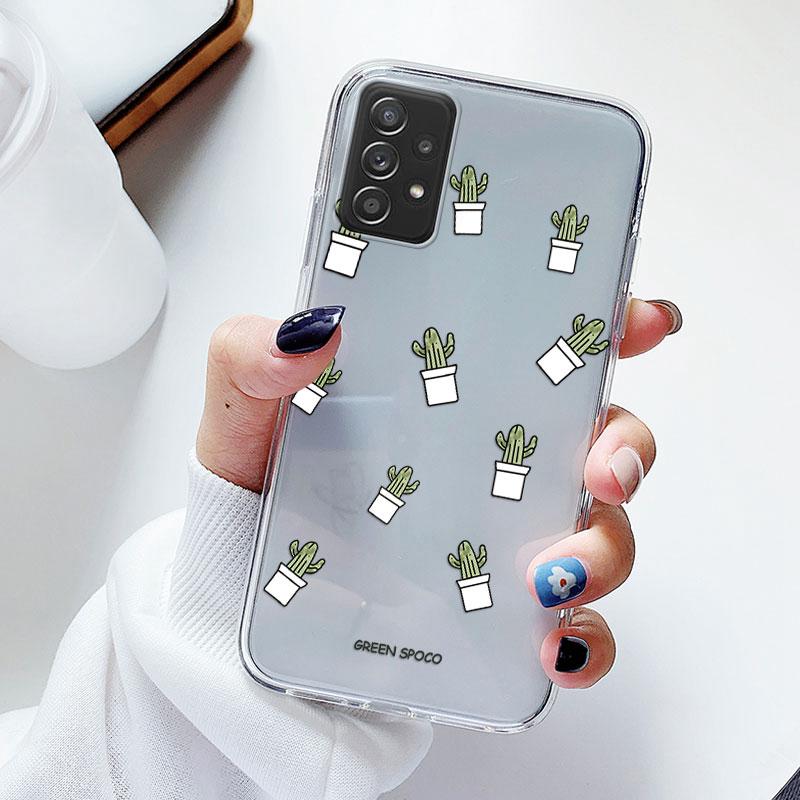 Phone Case For Samsung A52s A52 Floral Silicon Cover For Samsung Galaxy A52 Fundas Coque Transparent Soft Capas Flower TPU