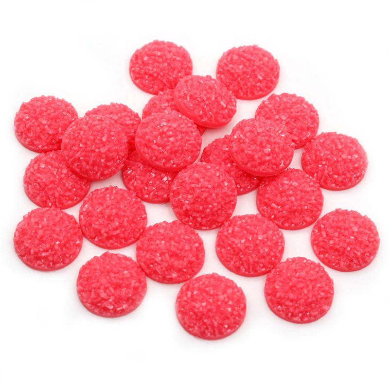 Natural Ore Druzy 8mm 10mm 12mm 40pcs Multi-Color Flat Back Resin Cabochons Dome For Bracelet Earrings DIY Jewelry Findings