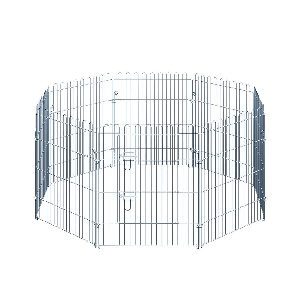 Recinto per Cani di Razza Libera Box Gioco per Cuccioli Recinzione per Cuccioli Box Gioco Cancello per Cuccioli per Animali 8 Pezzi L63 x A76 cm