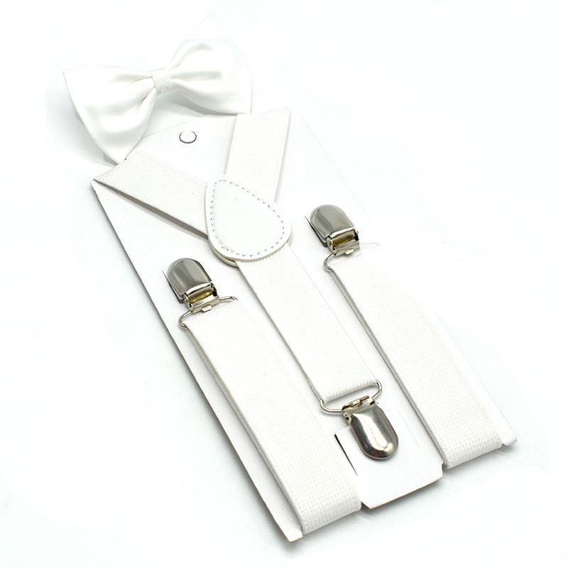 Unisex Kids' Y-Shape Suspenders & Bow Tie Set – 3-Clip Design for Boys & Girls