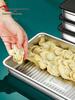 Stainless Steel Dumpling Storage Box with Lid - Square, Freezer-Safe for Wontons & Dumplings