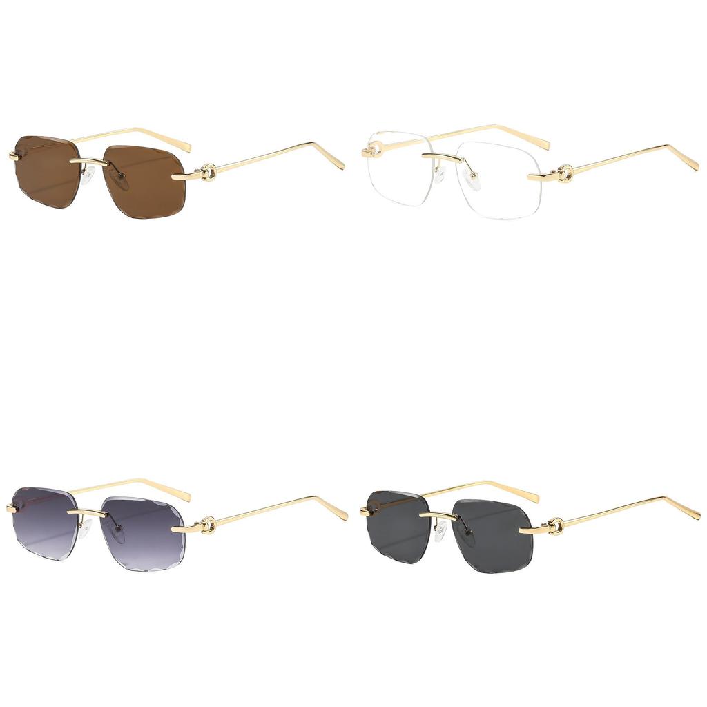 Metal Frame Square Sunglasses For Women Men Uv400 Protection Outdoor Fashion Accessories