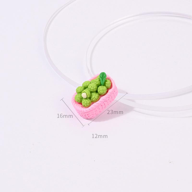 Yiwu Wintop Kawaii Style 3d Simulation Mixture Fruit Basket Design Flat Back Resin Cabochons for Diy Kit