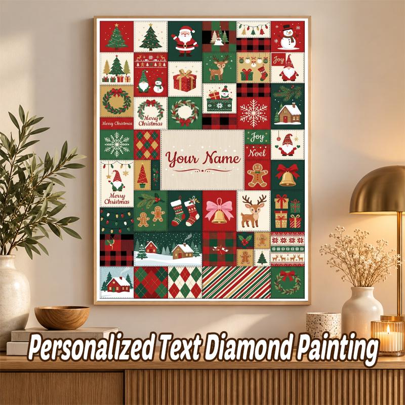 Christmas Custom Name Text 5D Diamond Painting Kit DIY Full Drill Diamond Art Decoration