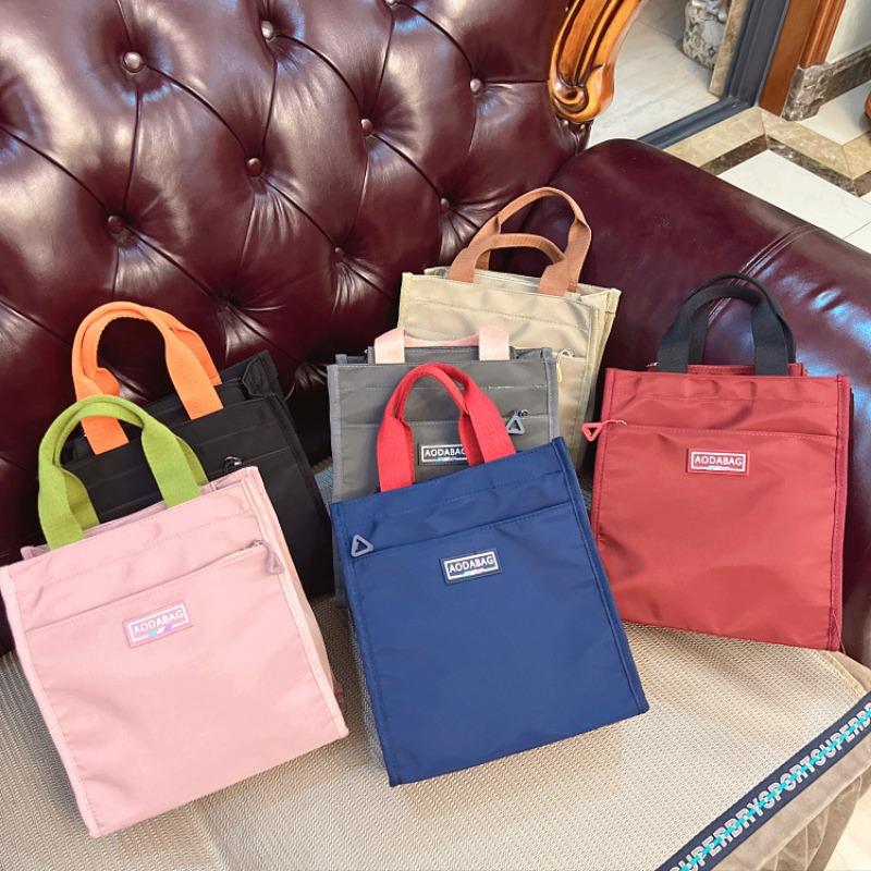 1Pc Portable Student Book Bags Tote Briefcase Travel Top-handle Bags for Women Oxford Handbag Work File Bag Carrying Mommy