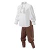 2-teiliges Set für Herren, mittelalterliche Kleidung, Party-Kostüm, Männerhemden und Piratenhosen, Halloween-Anzüge für Männer