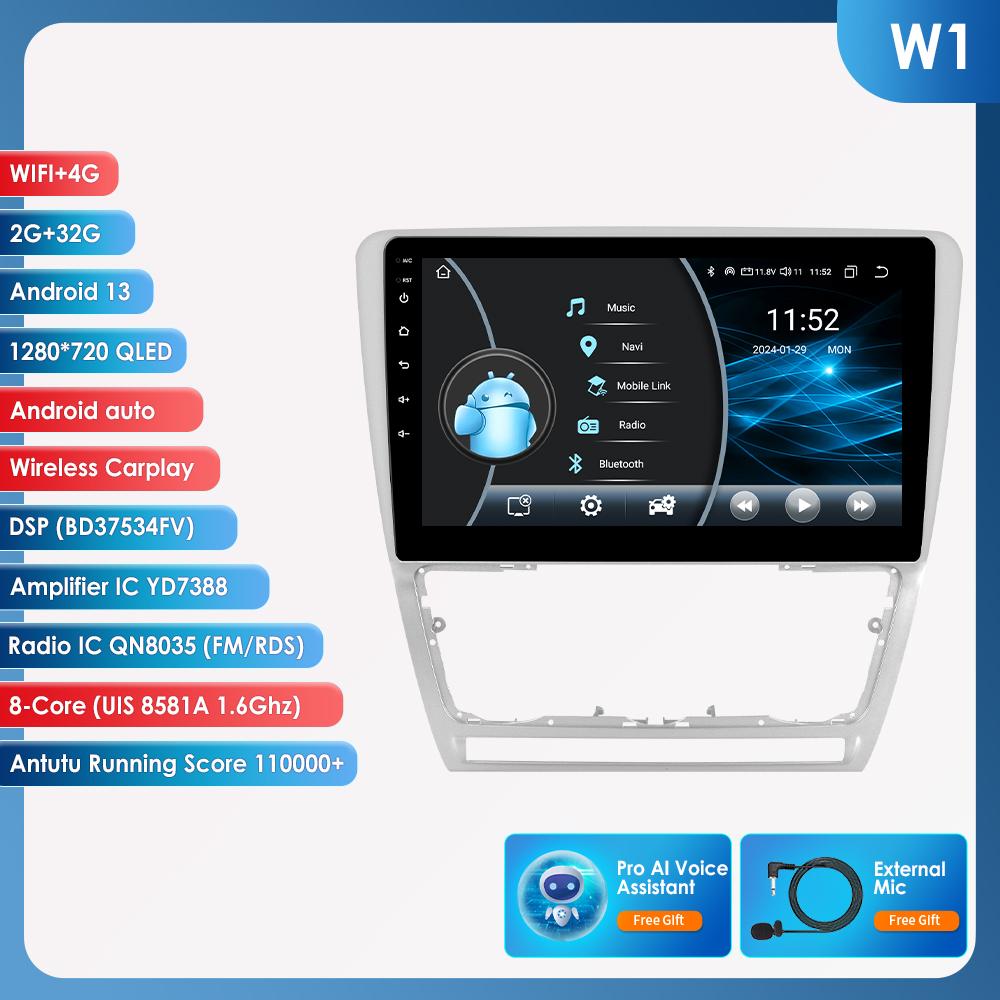 

Hizpo 10.1 Carplay 4G 2Din Android 13 Автомагнитола для Skoda Octavia 2 2008 - 2013 Мультимедийный видеоплеер GPS DSP Авторадио RDS PC Интеллектуальный экран W1 S 8Core 2G 32G AI