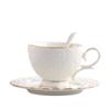 Exquisite Tea Cup Set Luxury Latte Flower Tea Water Cup Ceramic Coffee Cup Spoon Plate Set  Hotel