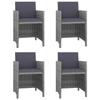 VidaXL Salon de jardin encastrable 5 pcs et coussins Rotin Gris