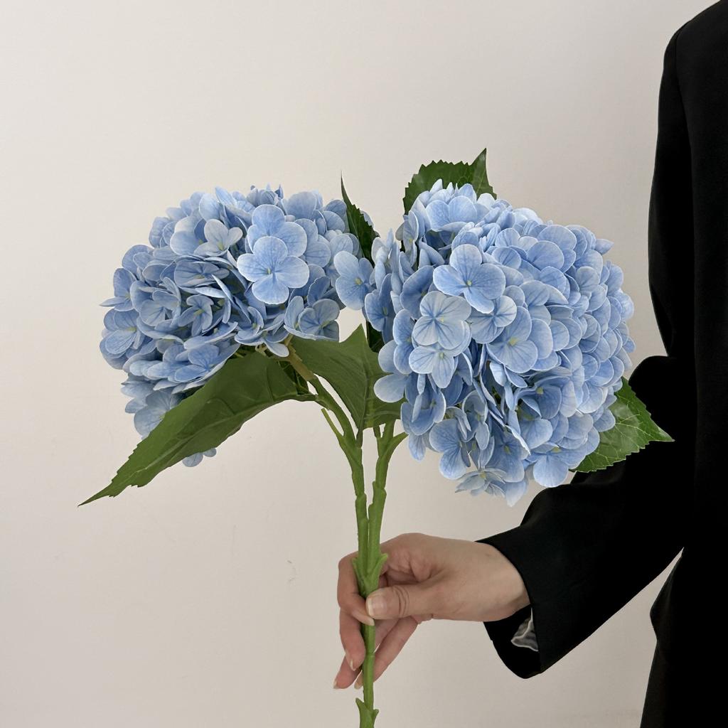 1Pcs Artificial Hydrangea Flowers Real Touch Artificial Hydrangea Branches Decoration Wedding Bouquet Flower Arrangement