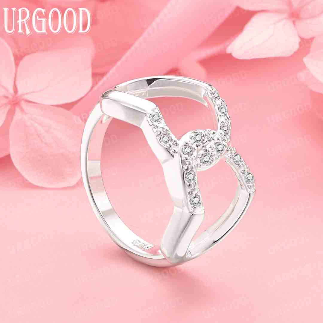 

925 Sterling Silver Heart Shaped Ring AAA Zircon Wedding Jewelry 7#