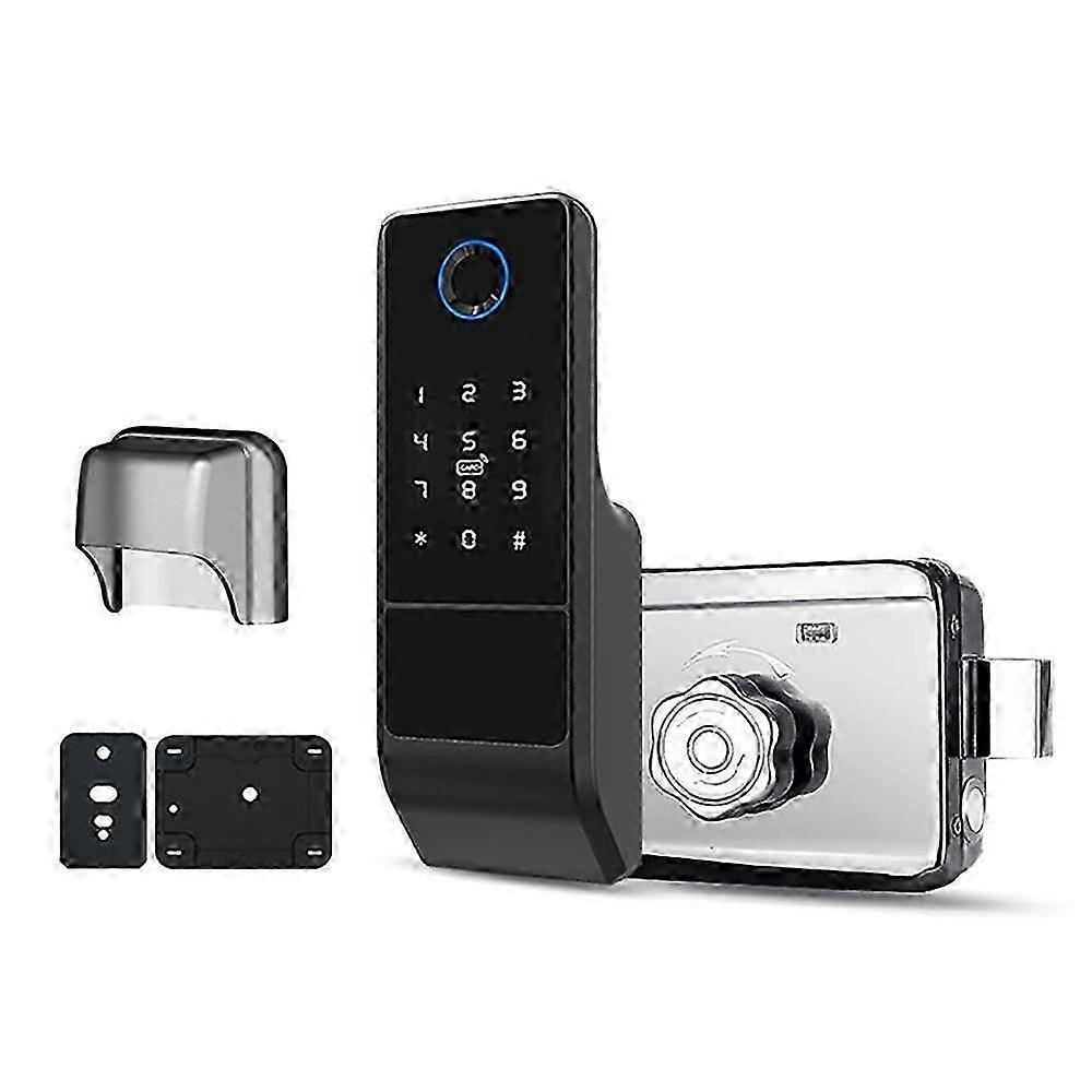 Smart Digital Door Lock, Waterproof WiFi Deadbolt with Fingerprint, Password, IC Card, App and Key Access for Outdoor Gate, Fits 20-80mm Doors