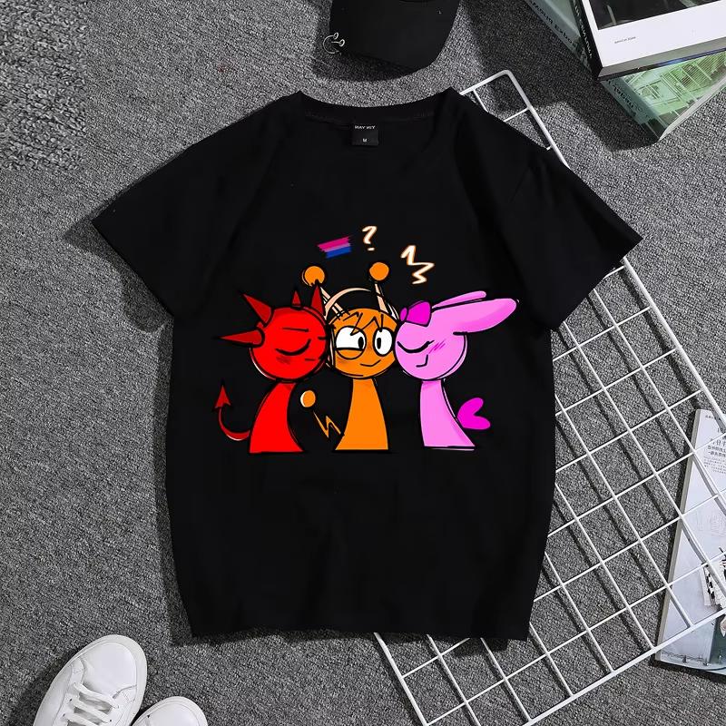 Kids Boys Cute Music Cartoon Characters Graphic TShirt Soft Cotton Crew Neck Tee Casual Summer Wear for School Playdf0018