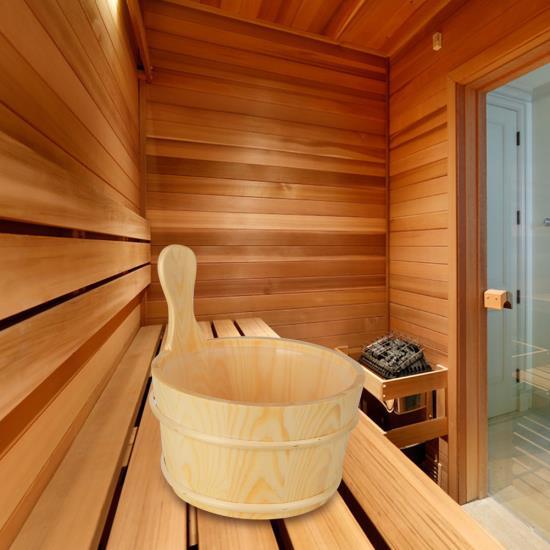 Bathroom Natural Sauna Barrel Bucket with Inner Liner Supplies Accessories for Sauna Room