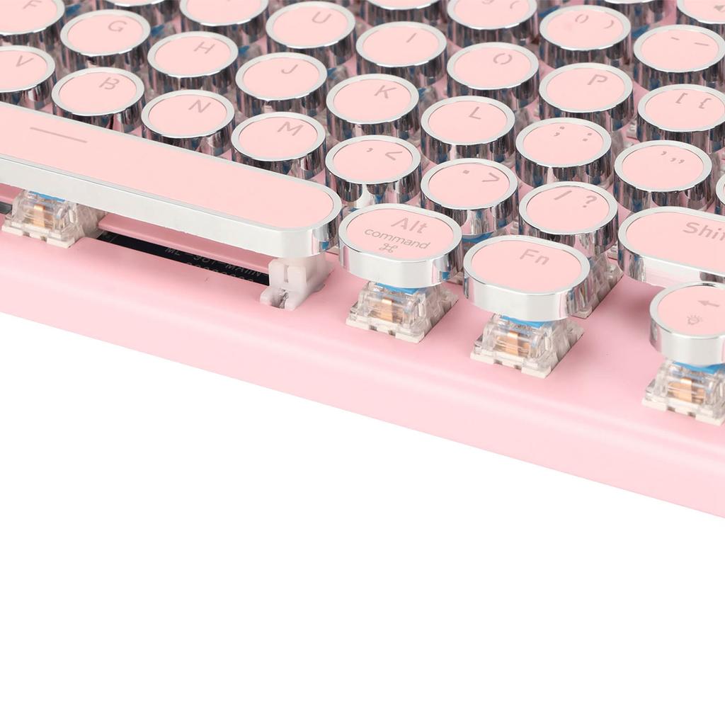 Typewriter Mechanical Keyboard 83 Keys Blue     5.0 Support 3 Devices FN Master Retro   Round Keycap Keyboard