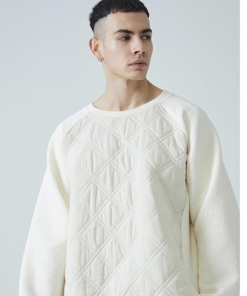 ZAKOPANE Geometric Quilted Sweatshirt Ivory