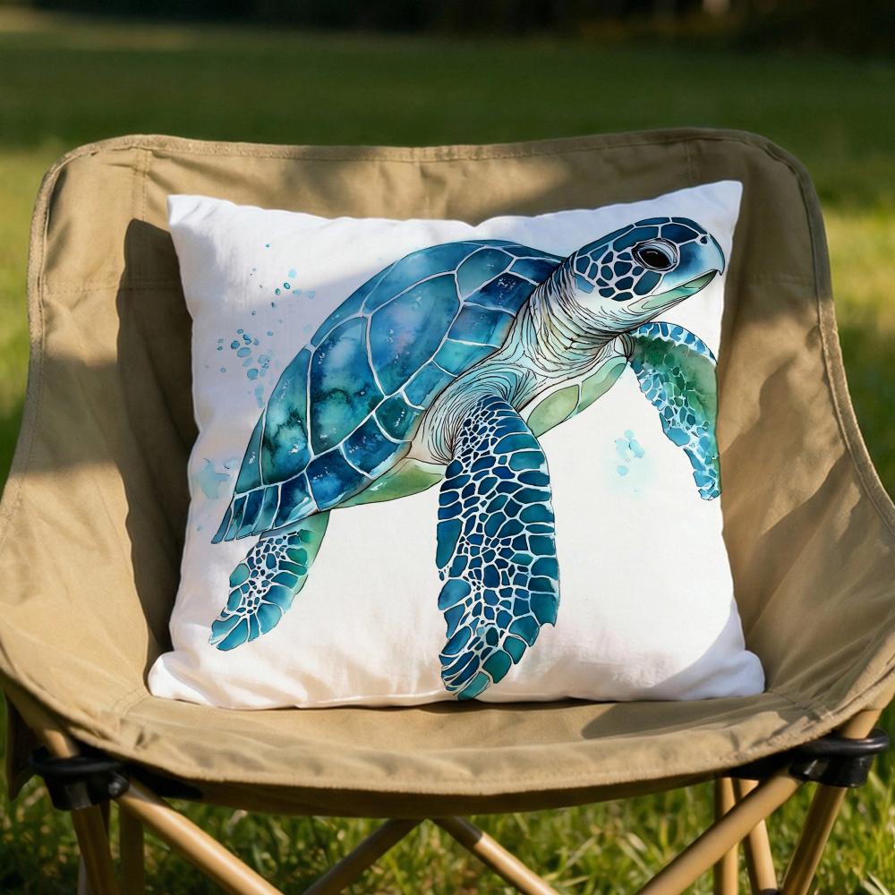 Sea Animal Turtle Coral Cushion Cover Soft Reversible  Durable Pillow Cover  MultiScene Use for Home  Car Daily Comfort