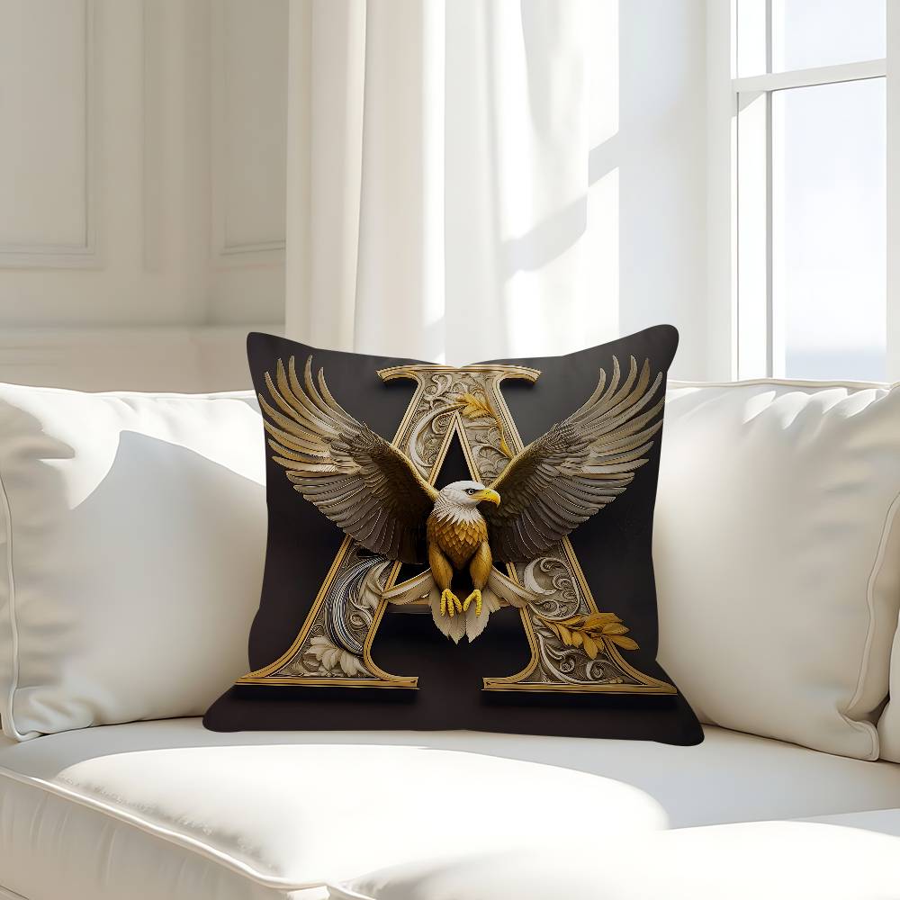 Black Gold Eagle Lion Pillowcase Toon Gift Cushion Cover Bedroom Home Sofa Chair Seat Decor Pillow Case