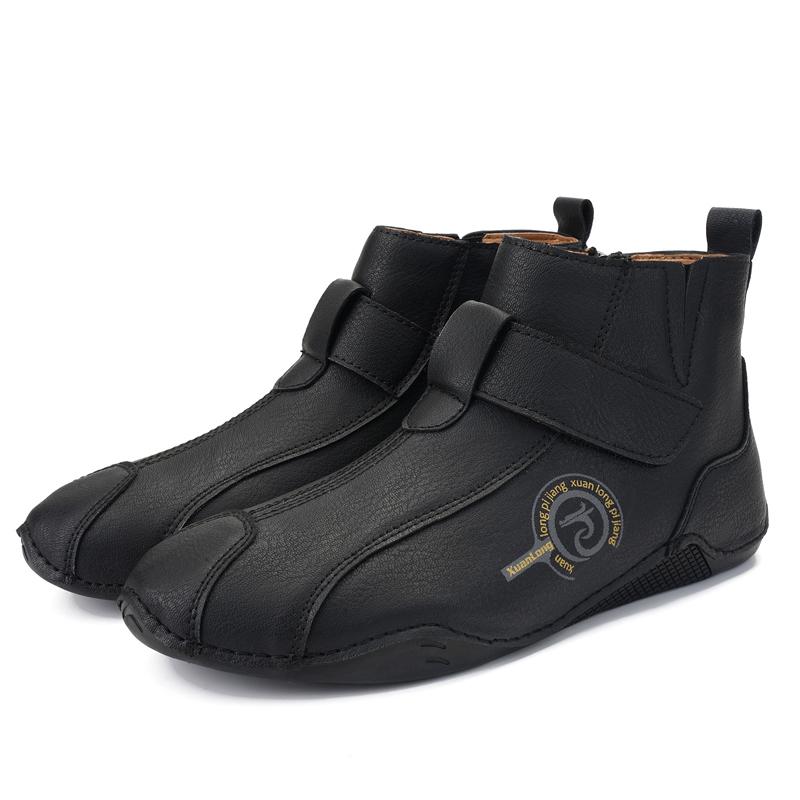 Autumn and Winter New Men's Short Boots 2025 British Classic Retro Flat Bottom Cotton Shoes Outdoor Business Sports Casual Shoes