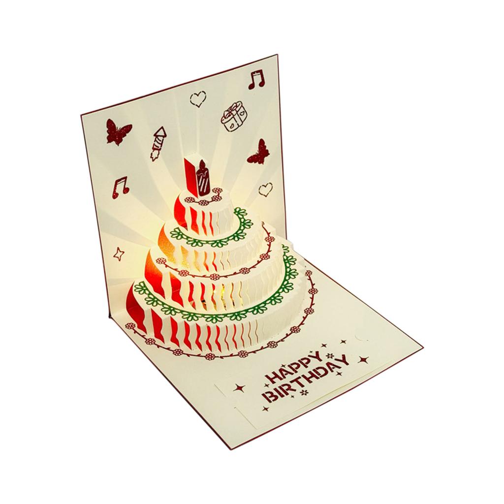 Musikalische 3D Geburtstagsgrußkarte mit Musik und Lichtern Künstlerische Geburtstagskarte Feierkarte Geeignet für Partys