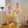 Anniversary & Birthday Balloon Column Decorations: Event Scene Layout with Floor and Background Balloons