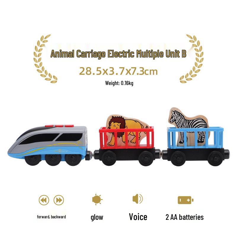 Magnetic Electric Train Engine Toy for Kids - Compatible with All Wooden Tracks