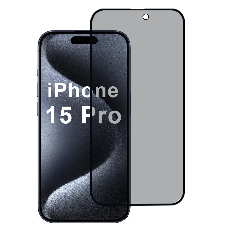 

For iPhone 15 Pro Full Screen Protector True 28 Degree Anti Peeping Type A