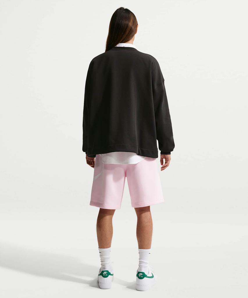 NIKE Sportswear Club Oversized French Terry Crewneck Sweatshirt M - Black:White / If0748-010