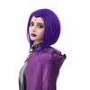 Women Raven Superhero Purple Short Bob Straight Wig with Widow's Peak Synthetic Hair Cosplay Wig for Halloween Costume Party