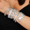 TEMU hot-selling stainless steel bracelet female personality exaggerated irregular heart-shaped butterfly does not fade hand