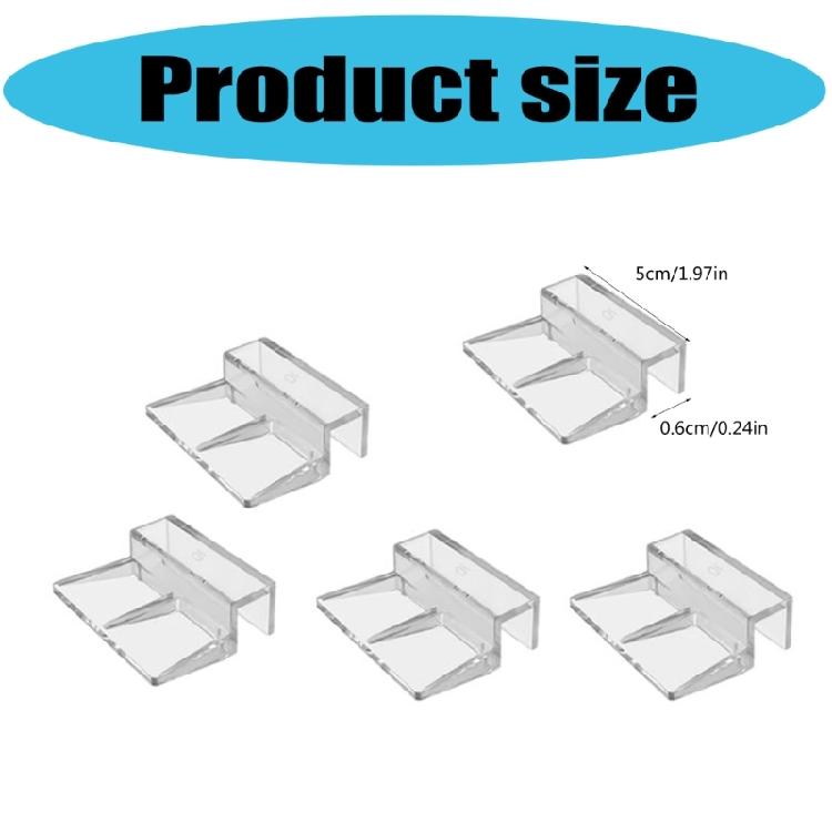 8Pieces Frameless Aquariums Lid Clip Easy Installation Acrylic Support for FishTanks Aquariums Cover Holder Brackets