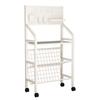 Mobile Iron Bookshelf with Wheels -  Rolling Cart for Kids, Home Storage, Living Room Organizer, Easy Move Bookcase