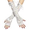 JK Lace Strap Gloves Long Gloves Elastic Women Gloves Slim Ribbon Half Finger Gloves  Women