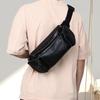 Genuine Leather Men's Multi-Layer Waist, Chest, Shoulder, and Crossbody Cycling Bag