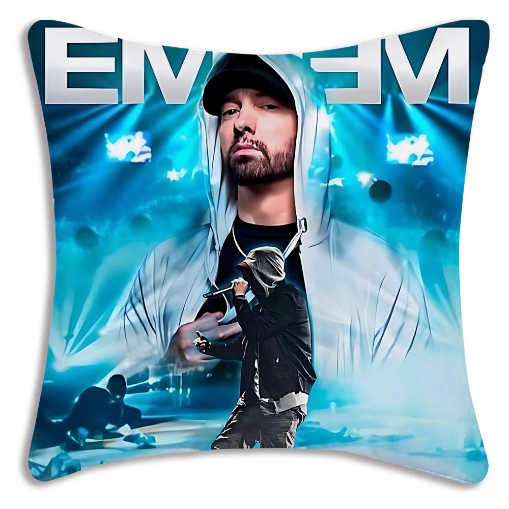 Hip Hop Rapper Eminem Pillow Covers Cartoon Sofa Decorative Home Doublesided Printing Short Plush Cute Cushion Cover