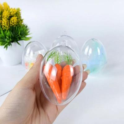 5PCS Transparent Plastic Easter Eggs Hollow Candy Box Fillable Plastic Clear Ball Hanging Decoration Favors Party Supplies