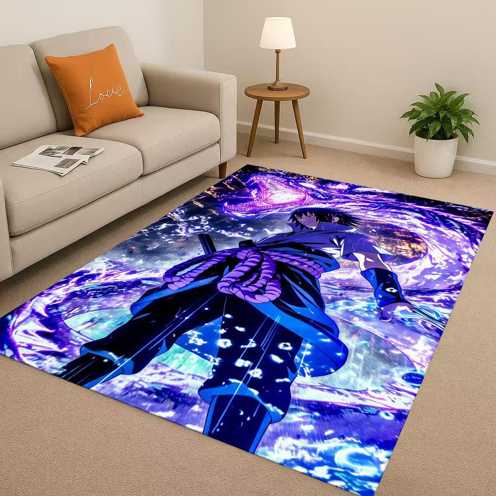 3D I-Itachi Cartoon Anime Living Room Non-Slip Area Rug Carpet for Bedroom Playroom Sofa,Easy Clean Home Decor Doormat Kid