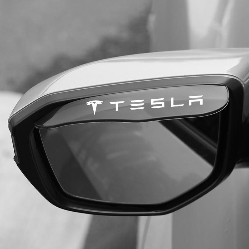 2Pcs Car Rear View Side Mirror Rain Board Sun Visor Eyebrow Guard For Tesla Model 3 S X Y Style Roadster Invader Coil Mod WYE K80