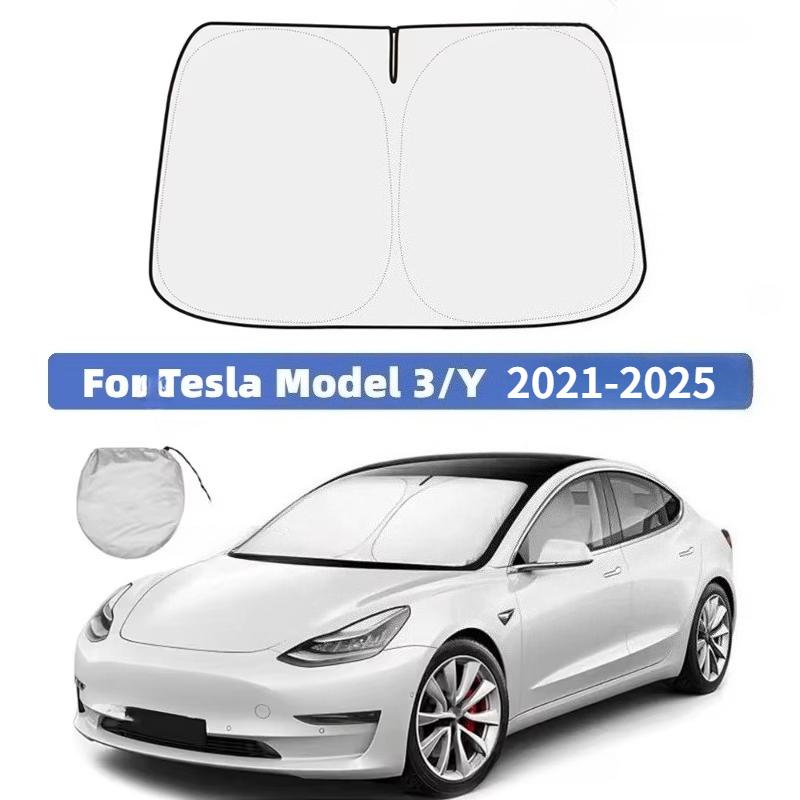 For Tesla Model 3/Y 2025 Car Front Screen Sunshade Car Windshield Sun Protection Heat Insulation Summer Sunshade Window Shade